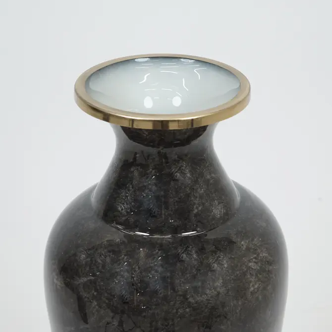 Vaas glas d28h96.5cm donkergrijs, Lesli Living, tuincentrumoutlet.com