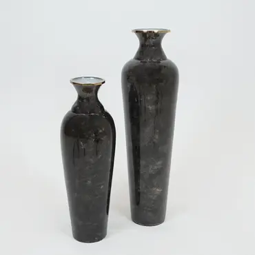 Vaas glas d28h96.5cm donkergrijs, Lesli Living, tuincentrumoutlet.com