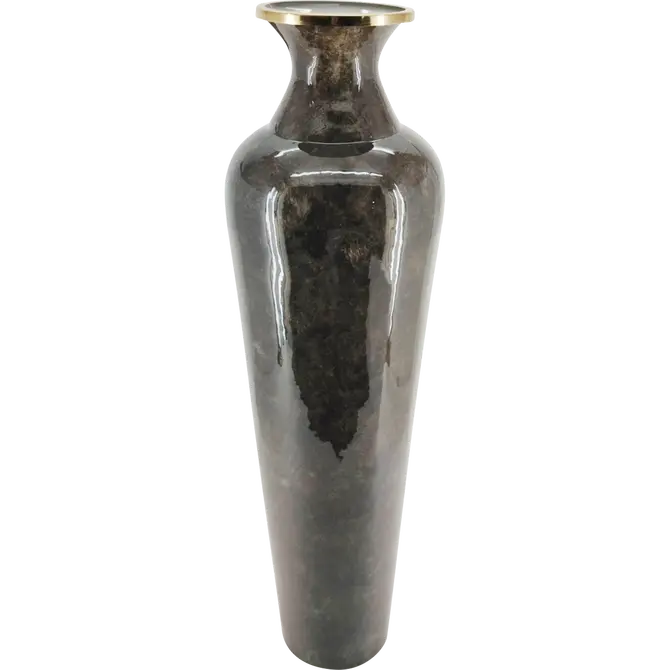 Vaas glas d28h96.5cm donkergrijs, Lesli Living, tuincentrumoutlet.com