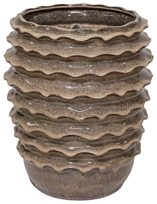 Vaas golf boheme d42h50cm zand, Mega Collections, tuincentrumoutlet.com