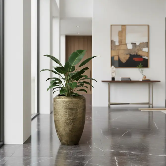 Vaas kos d39h100cm goud sfeer, HS Potterie, Tuincentrumoutlet.com