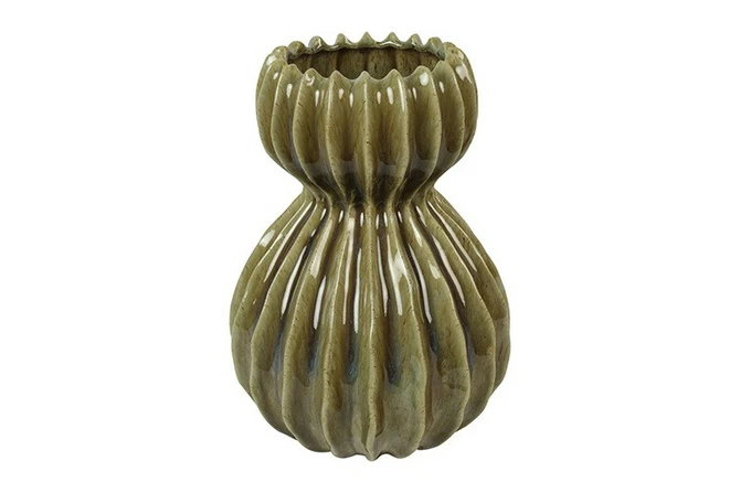 Vaas lenn aardewerk 22x22x29cm grn, Countryfield, tuincentrumoutlet.com