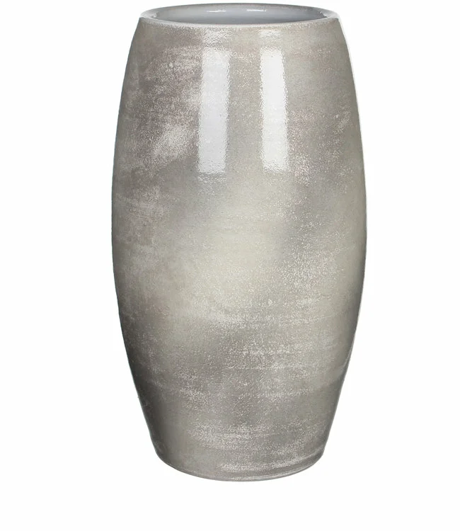 Vaas lester d39h70cm lichtgrijs