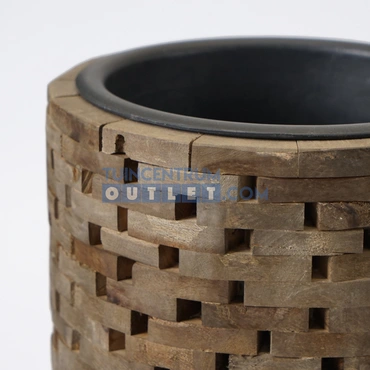 vaas leuca donkerbruin detail, HBX, tuincentrumoutlet
