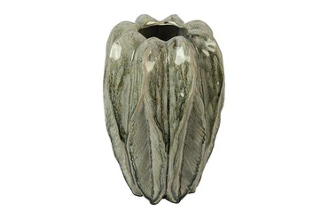 Vaas levi leaf 20x20x29cm grn, Countryfield, tuincentrumoutlet.com