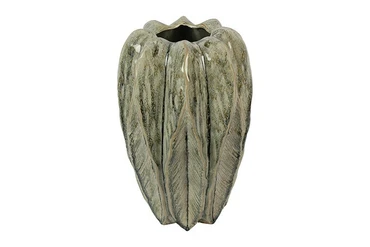 Vaas levi leaf 22x22x35cm grn, Countryfield, tuincentrumoutlet.com