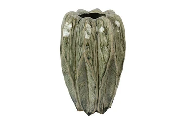 Vaas levi leaf 26x26x40cm grn, Countryfield, tuincentrumoutlet.com