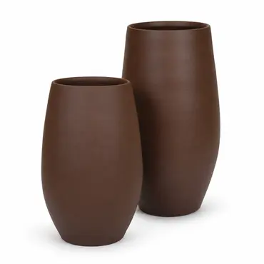 Vaas petra d27h45cm choco bruin set, HS Potterie, tuincentrumoutlet.com