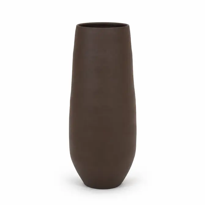 Vaas petra d38h90cm choco bruin, HS Potterie, tuincentrumoutlet.com