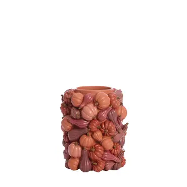 Vaas pumpkin kunststof d28h33cm rd