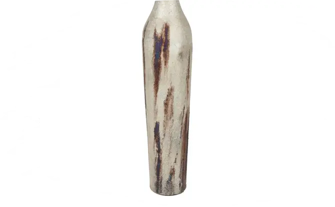 Vaas sikko 17x17x73cm zilver, Countryfield, tuincentrumoutlet.com