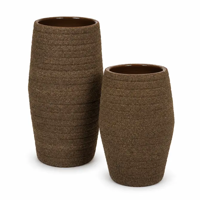 Vaas sion d22h40cm zand bruin set, HS Potterie, tuincentrumoutlet.com