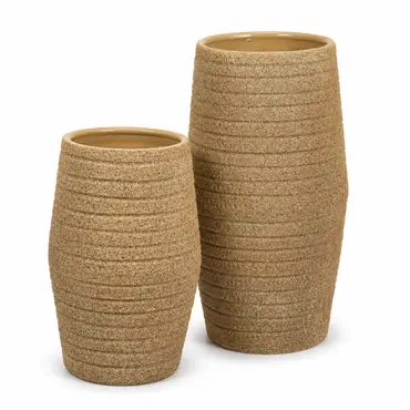 Vaas sion d22h40cm zand creme set, HS Potterie, tuincentrumoutlet.com
