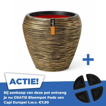 Vaas taps rond rib d42xh38 zwart gd - afbeelding 1