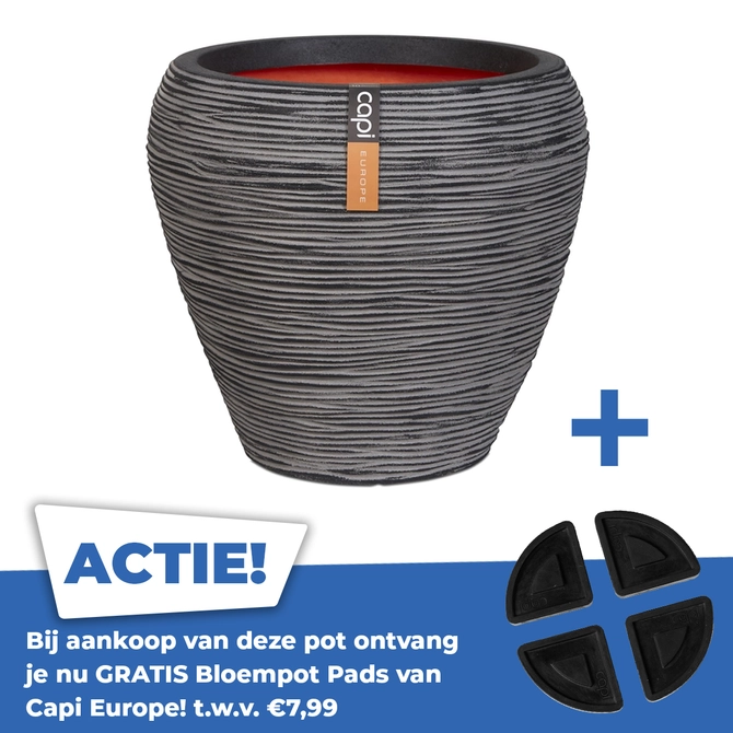 Vaas taps rond Rib NL 42x38 antraciet - afbeelding 1