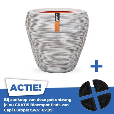 Vaas taps rond Rib NL 42x38 ivoor - afbeelding 1