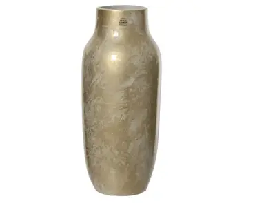 Vaas terracotta d22h52cm wit goud, Decoris, tuincentrumoutlet.com