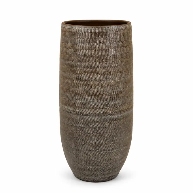 Vaas tokio d28h60cm bruin - afbeelding 1