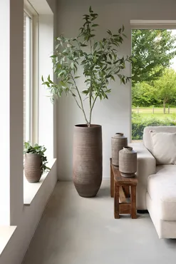 Vaas tokio d28h60cm bruin sfeer, HS Potterie, tuincentrumoutlet.com