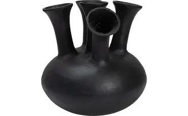 Vaas tulp metaal d30h30cm zwart, Lesli Living, tuincentrumoutlet