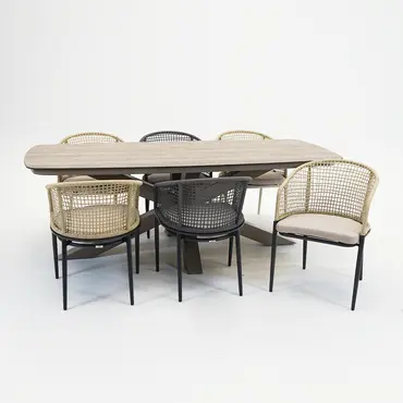 Valerio boat tafel 220cm taupe combinatie, SenS-Line, tuincentrumoutlet.com