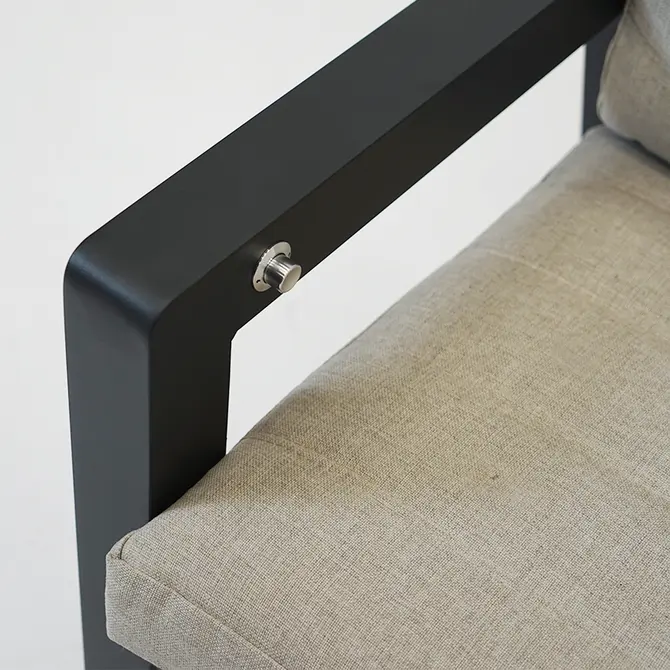 Valerio verstelbare stoel antraciet met hocker hendel, Sens-line, Tuincentrumoutlet.com