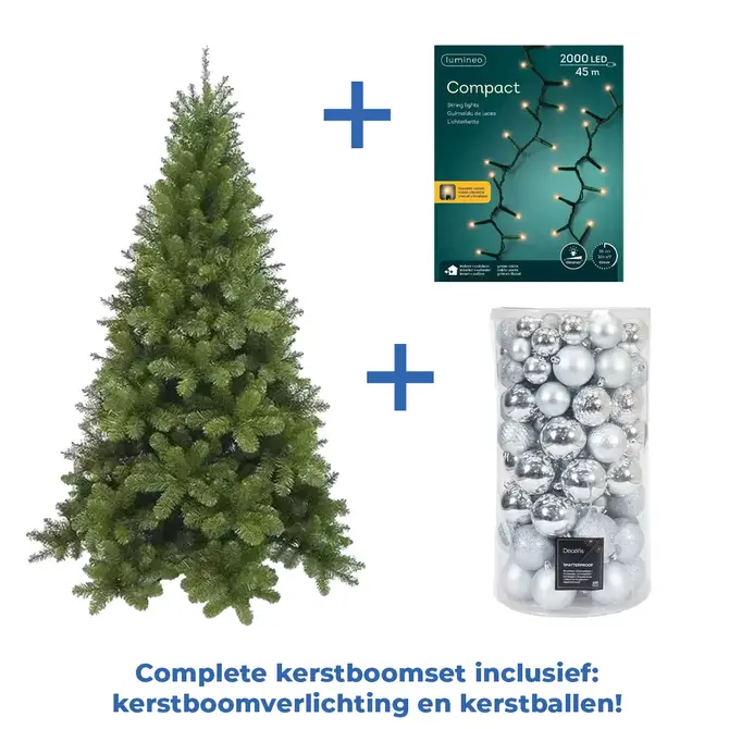Van Mossel kerstboom 260 incl. verlichting en 130 ballen