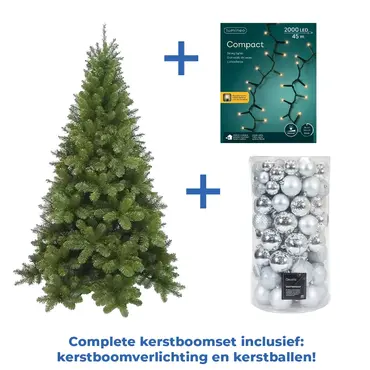 Van Mossel kerstboom 260 incl. verlichting en 130 ballen