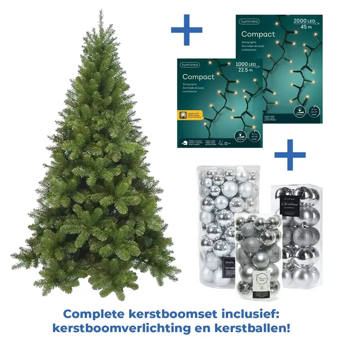 Van Mossel kerstboom 365 incl. verlichting en 160 ballen