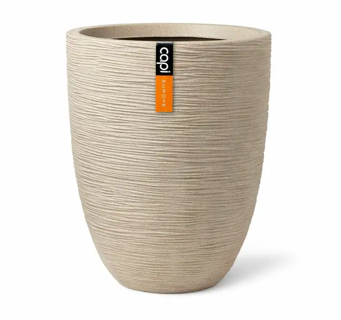 Vase elegant low Waste Rib NL 34x46 terrazzo beige, Capi Europe, tuincentrumoutlet