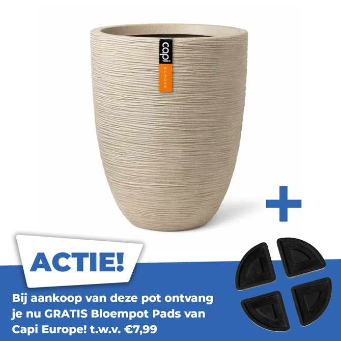 Vase elegant low Waste Rib NL 46x58 terrazzo beige - afbeelding 1