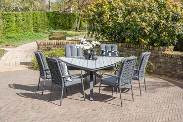 Venice dining fauteuil donkergrijs sfeer, Garden Impressions, tuincentrumoutlet.com