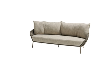 Vera 3 seater bench mocca with 3 cushions, vera, tuincentrumoutlet.com