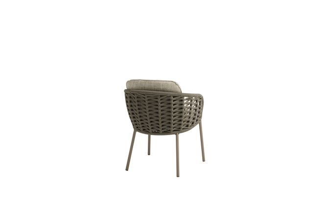 Vera dining chair mocca with 2 cushions, achteraanzicht 4 seasons outdoor, tuincentrumoutlet.com