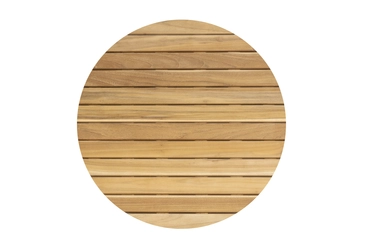 Verdi salontafel teak 73 cm. Ø  (H 35) latte detail boven, 4 Seasons Outdoor, tuincentrumoutlet