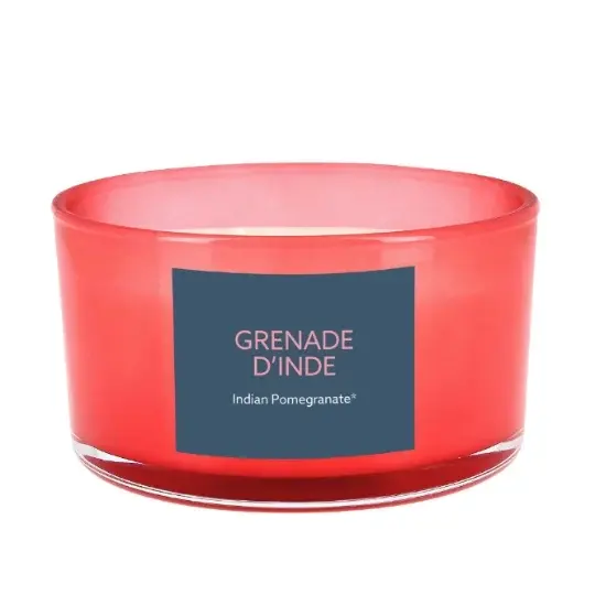 VERRE GM COLOR ROUGE 3 MECHES 30H GRENADE D'INDE AD21, lampe berger, tuincentrumoutlet.com