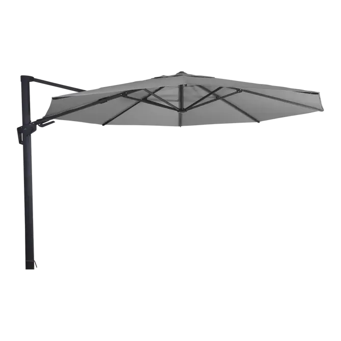 Virgoflex 3,5m grijs met verrijdbare 90kg voet parasol, Lesli Living, tuincentrumoutlet