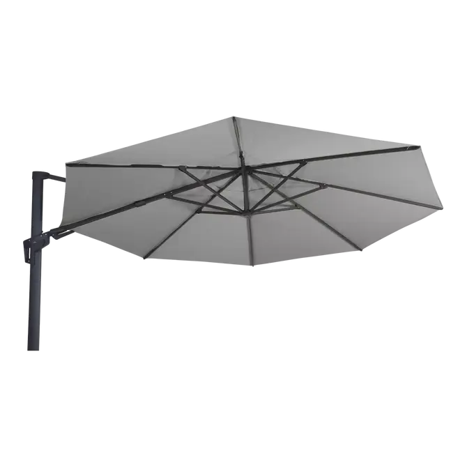 Virgoflex 3,5m grijs met verrijdbare 90kg voet parasol gekanteld, Lesli Living, tuincentrumoutlet
