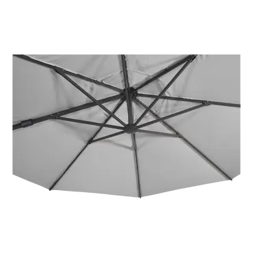 Virgoflex 3,5m grijs met verrijdbare 90kg voet parasol detail doek, Lesli Living, tuincentrumoutlet