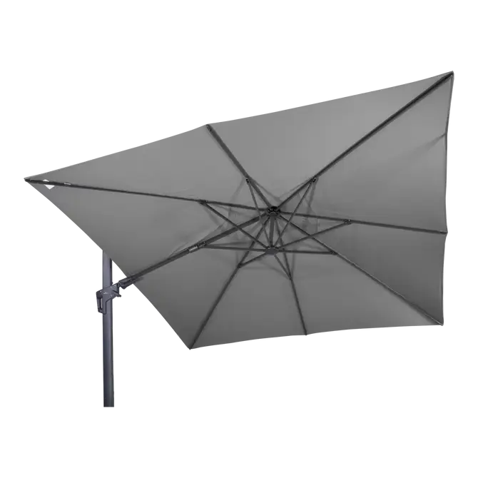 Virgoflex 3x3m grijs met verrijdbare 90kg voet parasol gekanteld, Lesli Living, tuincentrumoutlet