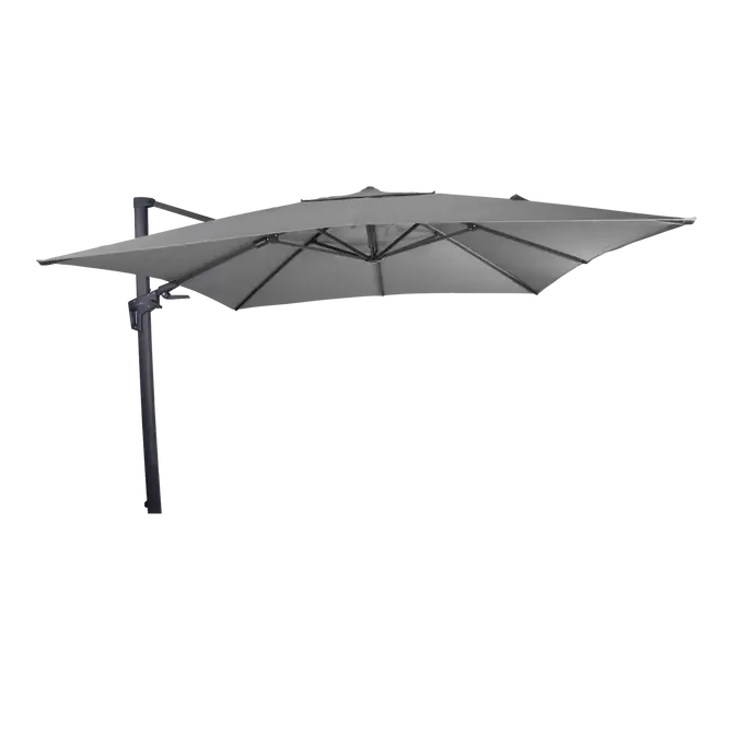 Virgoflex 3x3m grijs met verrijdbare 90kg voet parasol, Lesli Living, tuincentrumoutlet