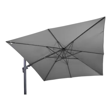 Virgoflex 3x3m grijs met verrijdbare 90kg voet parasol gekanteld, Lesli Living, tuincentrumoutlet