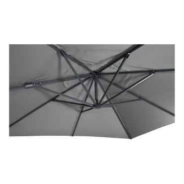 Virgoflex 3x3m grijs met verrijdbare 90kg voet parasol detail doek, Lesli Living, tuincentrumoutlet