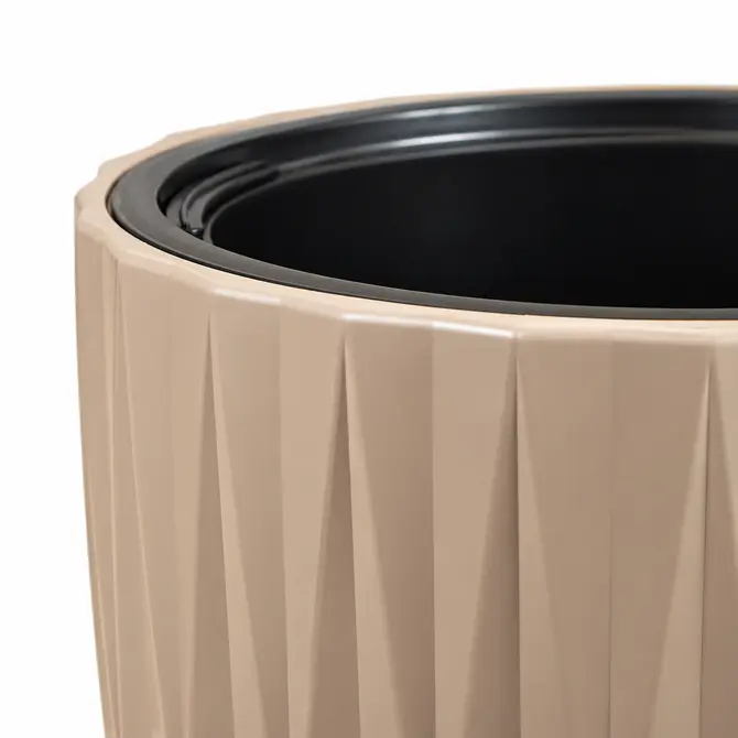 Vita bloempot Caro 25 taupe detail, Vita Tuinmeubelen, tuincentrumoutlet.com