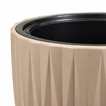 Vita bloempot Caro 25 taupe detail, Vita Tuinmeubelen, tuincentrumoutlet.com