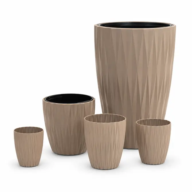 Vita bloempot Caro 25 taupe set, Vita Tuinmeubelen, tuincentrumoutlet.com