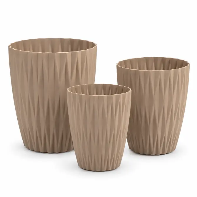 Vita bloempot Caro klein 15 licht bruin set, Vita Tuinmeubelen, tuincentrumoutlet.com