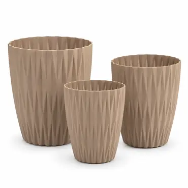 Vita bloempot Caro klein 15 licht bruin set, Vita Tuinmeubelen, tuincentrumoutlet.com