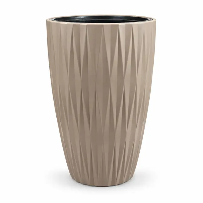 Vita bloempot Caro Slim 40 taupe, Vita Tuinmeubelen, tuincentrumoutlet.com