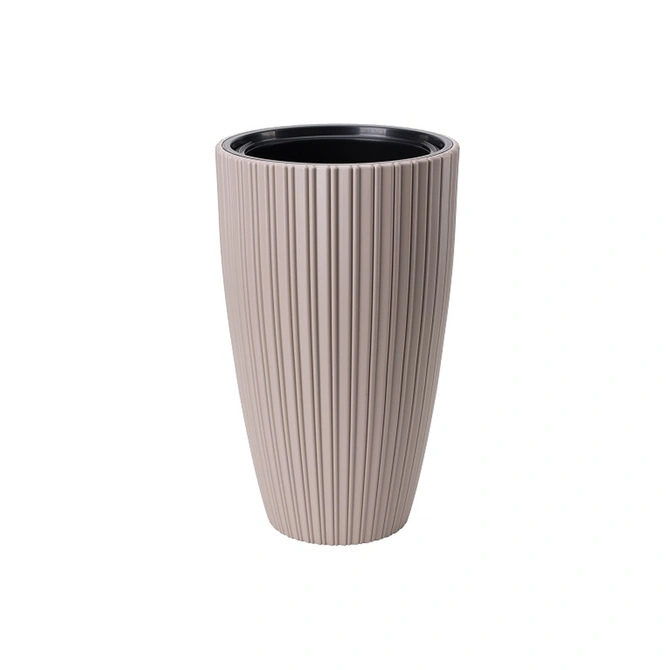 Vita bloempot hoog smal Mika 40 taupe, Vita tuinmeubelen, tuincentrumoutlet.com